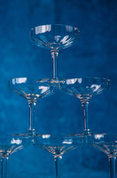 Mid-Century Crystal Champagne Coupes Set